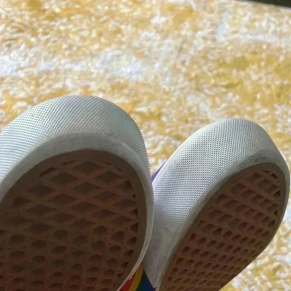Vans purple platform suede rainbow pride Velcro sneakers 6.5 - Picture 8 of 8